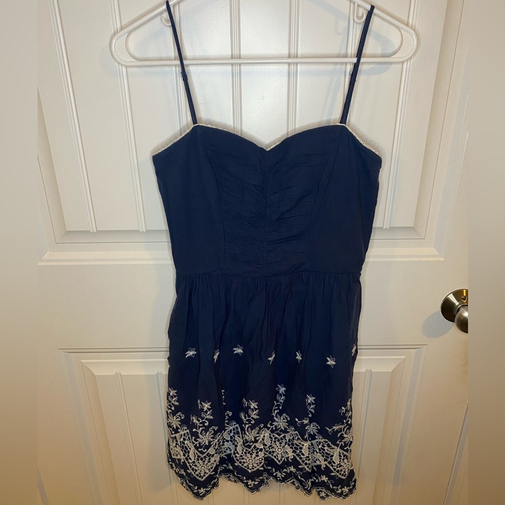 Speechless Navy Spaghetti Strap Patterned Dress - image 2
